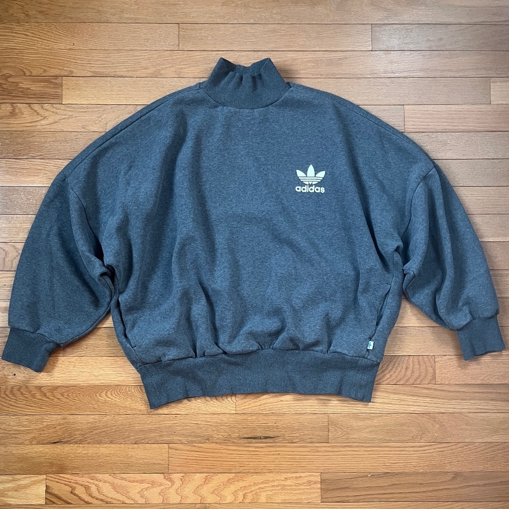 Adidas Grey Mock Neck Sweatshirt Size L